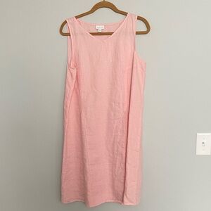 J. Jill Light Pink Linen Sleeveless Midi Dress